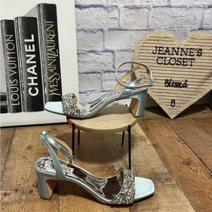 Badgley Mischka Marsha Embellished Ankle Strap Dress Sandals
Size 9.5